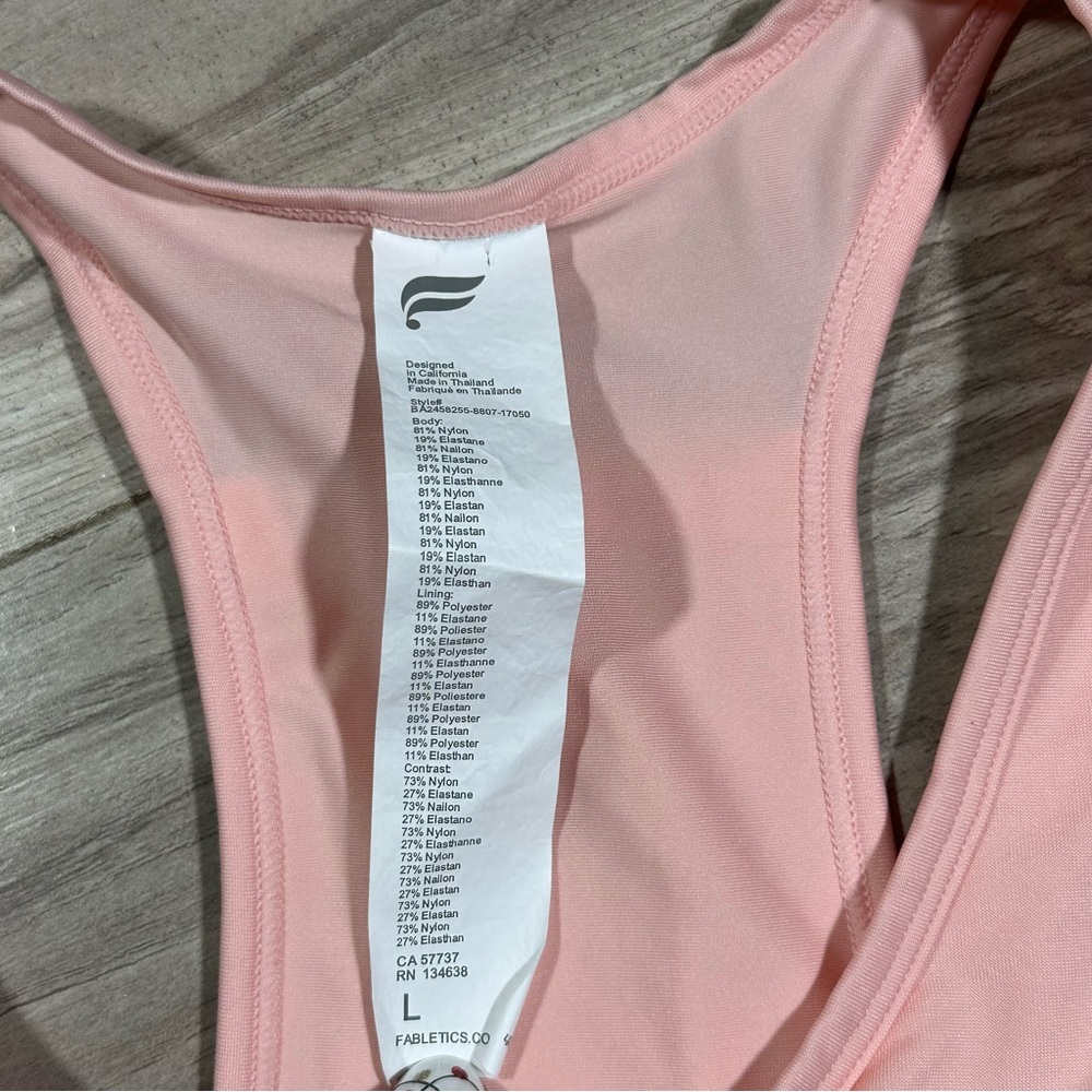 FABLETICS Light Capri Coral On-The-Go Zip Medium Impact Sports Bra L - Picture 7 of 11